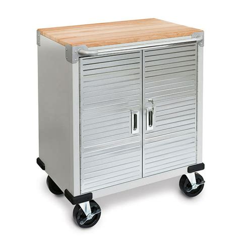 seville classics ultrahd rolling cabinet w/ stainless steel top|ultrahd seville classics storage cabinet.